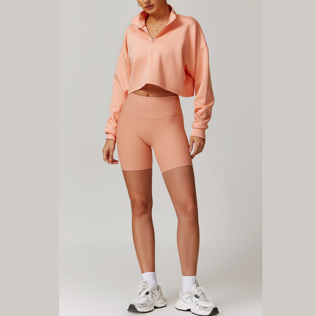 Alibi Stylish Jumper 3pcs Short Set - Peach