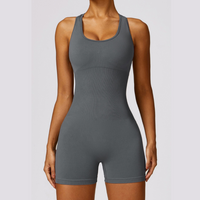 Seamless Cross Back Romper - Grey