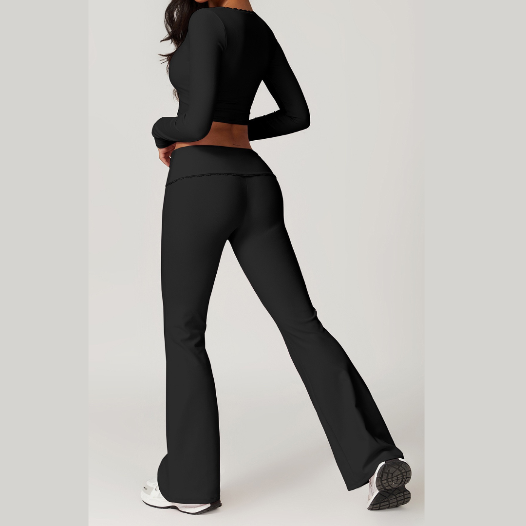 BONI Long Sleeve Top Legging Set - Black