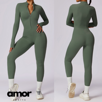 Classic Long-Sleeve Jumpsuit - Dark Green