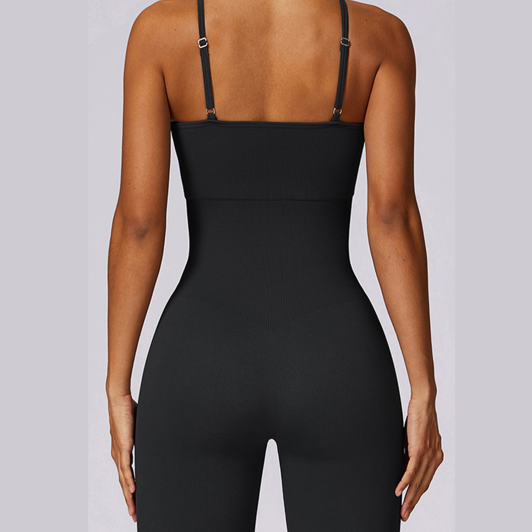 Seamless Premium Stylish Flared Jumpsuit - Black