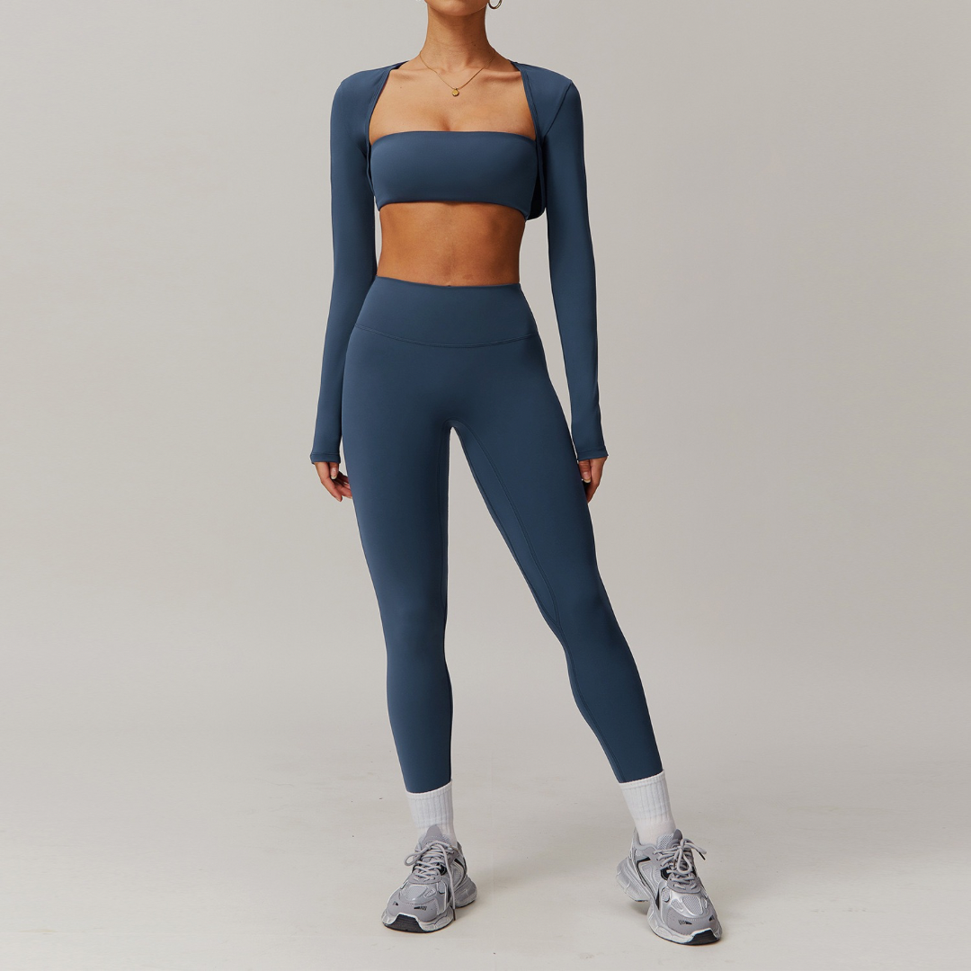 SleekFlex Strapless Legging Set - Blue