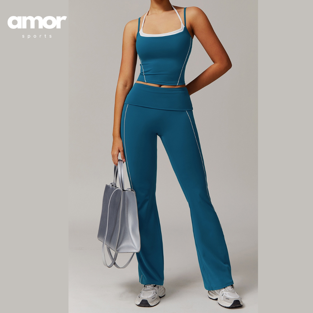 MAYA Premium Flared Legging Set - Blue