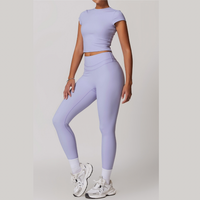 STELLA Short Sleeve Top Legging Set - Lavender