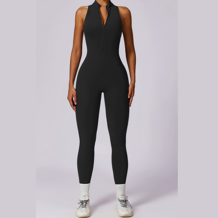 Scrunched Butt Lifting Jumpsuit - Black