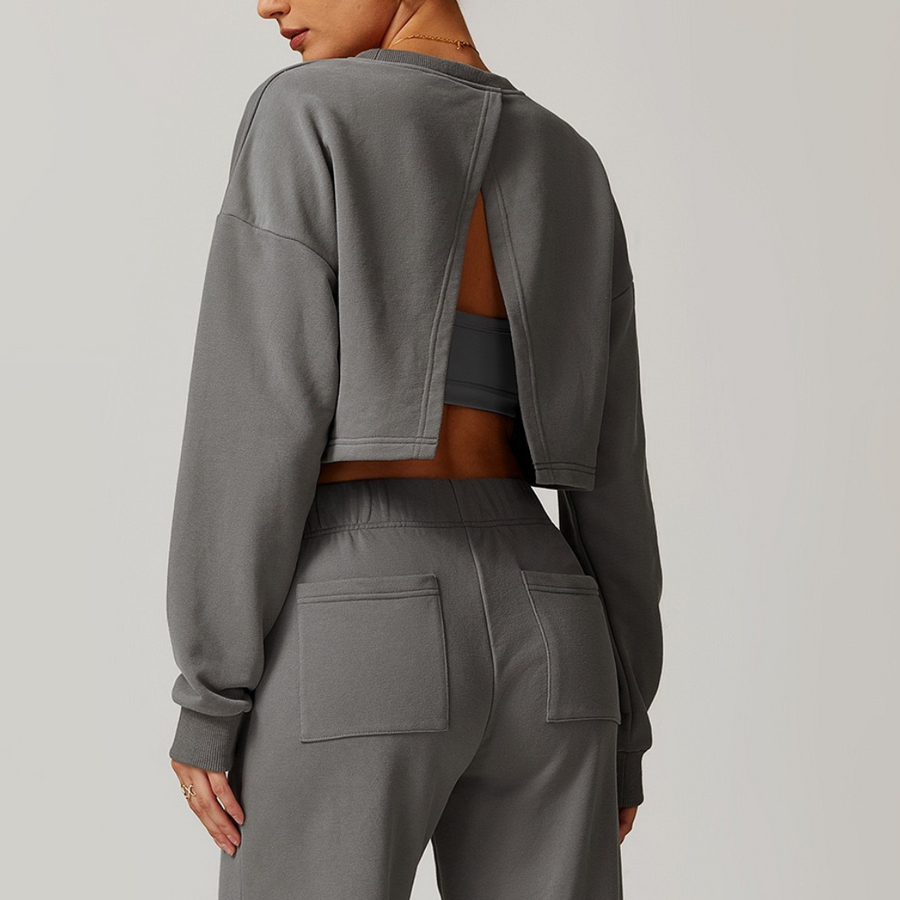 VERA Open Back Jumper Top - Grey