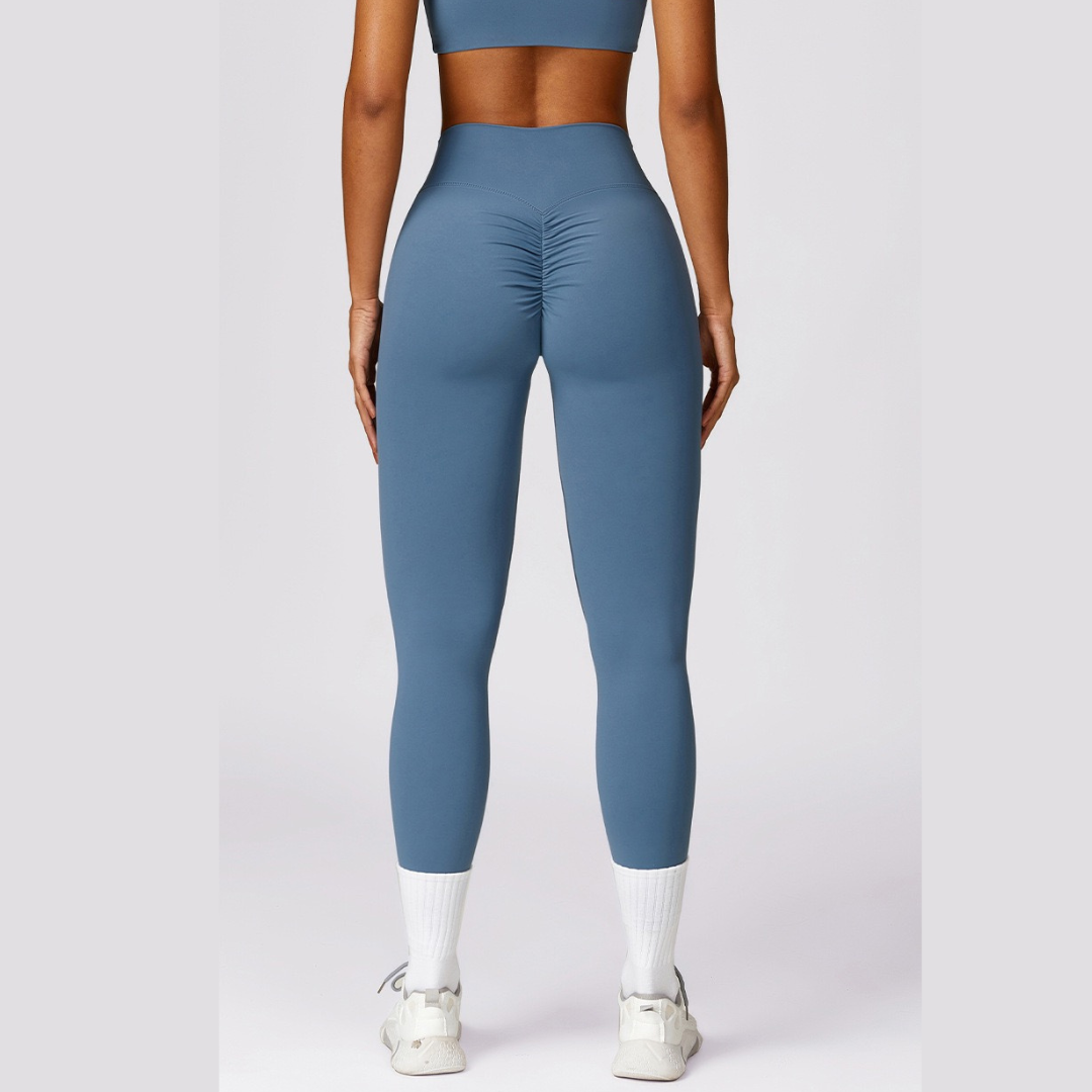 Sexy Style Skinny Scrunched Legging - Dusty Blue