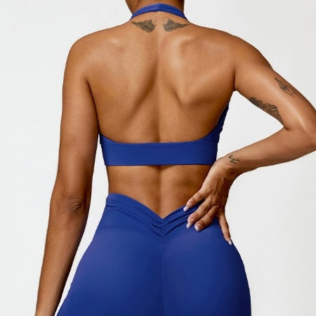 Stylish Backless Fasionable Crop Top - Klein Blue