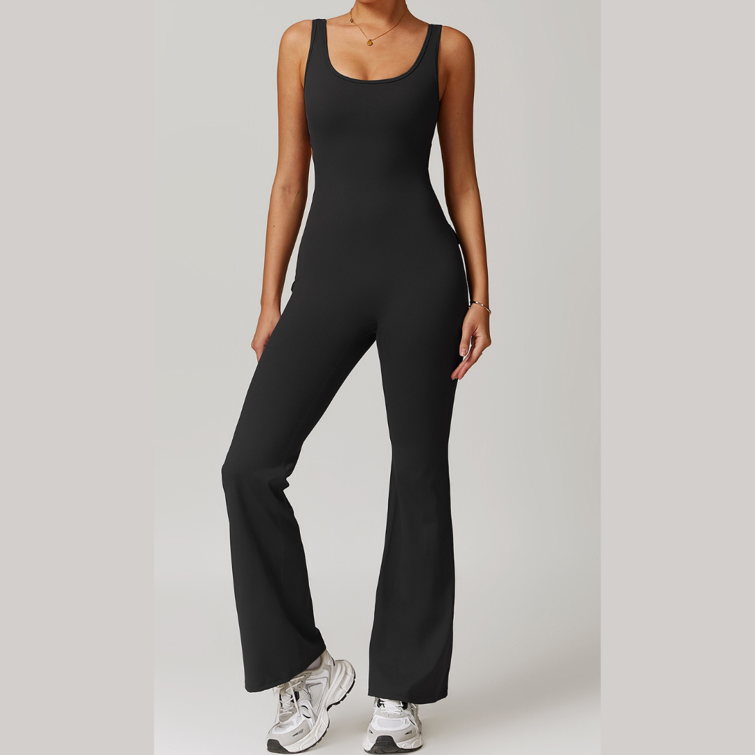 BOBBI Chic & Sculpted Flared Bottom Jumpsuit - Black