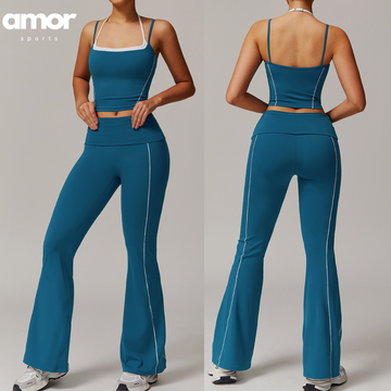MAYA Premium Flared Legging Set - Blue