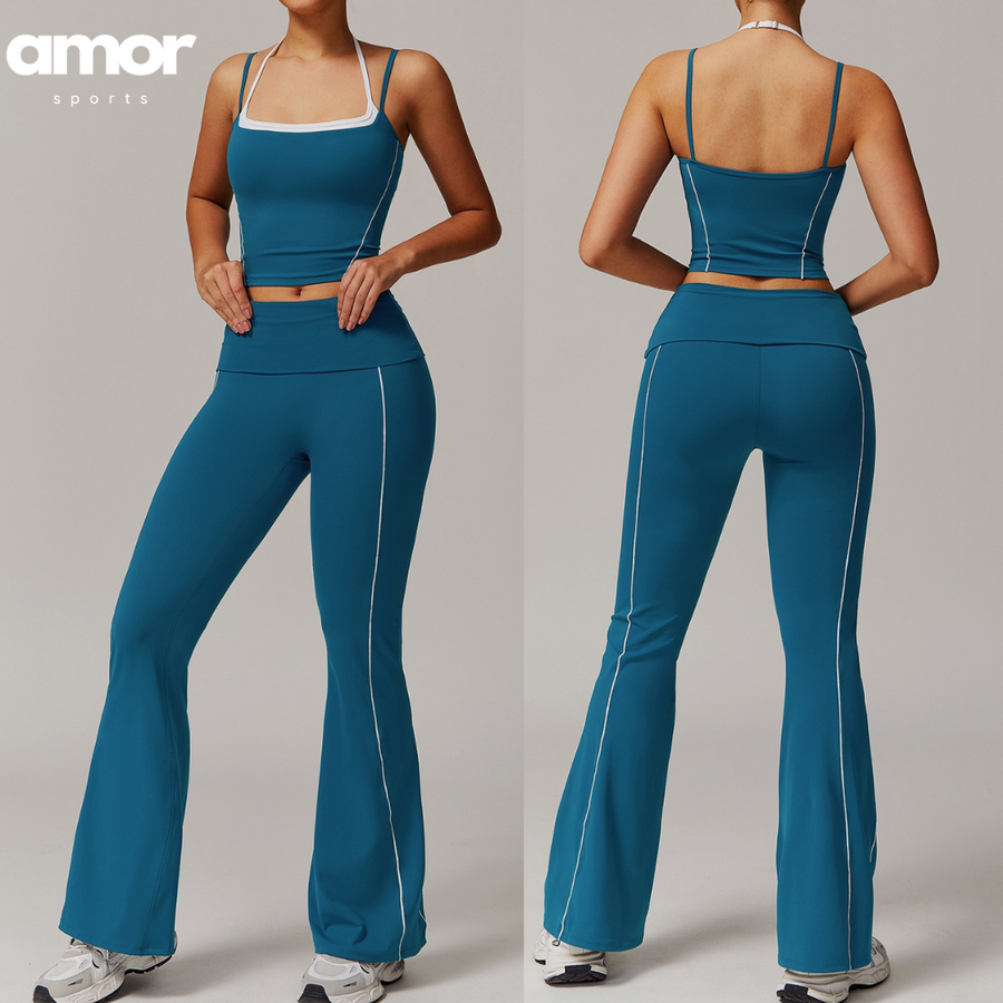 MAYA Premium Flared Legging Set - Blue