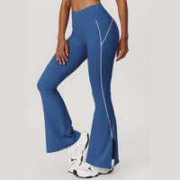 Birdy White Strap Elegant Flared Legging - Blue