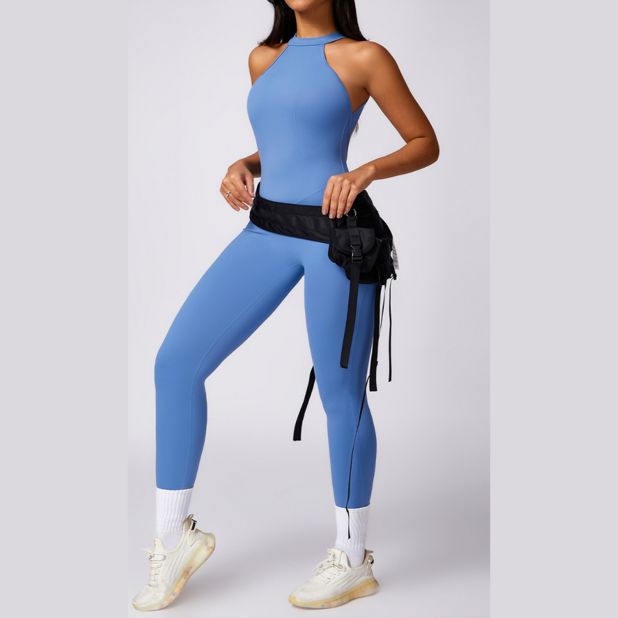 Effortless Stylish Scrunched Jumpsuit - Blue