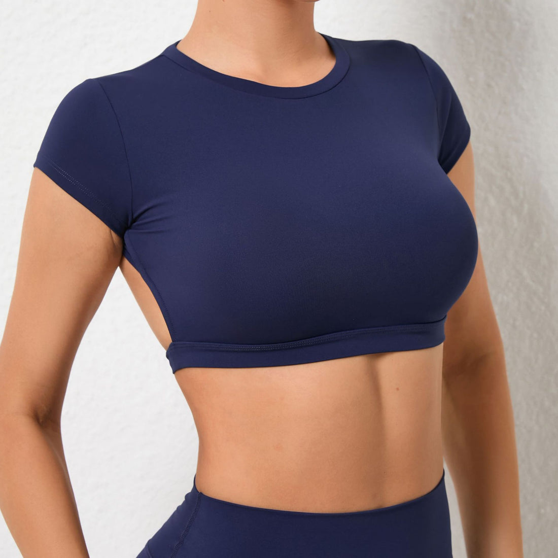 JESS Backless Stylish Crop Top - Navy