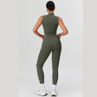 LILA Chic Vest Top Legging Set - Olive