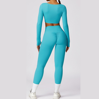 Sexy Long Sleeve Premium Legging Set - Aqua Lake