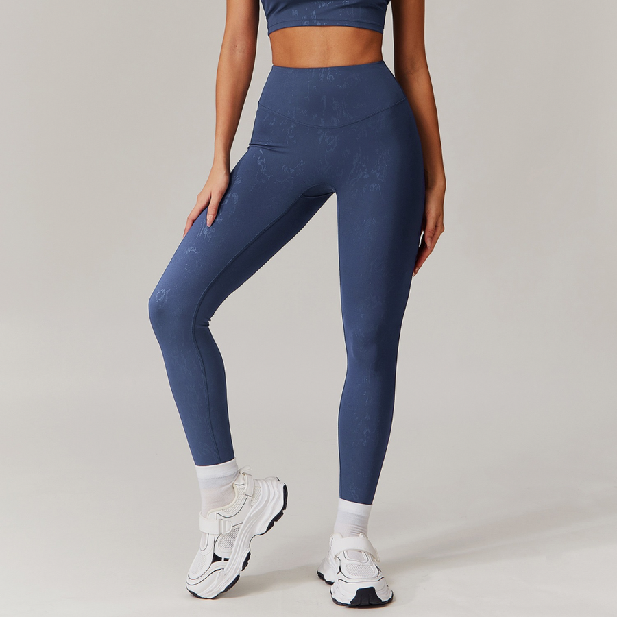 Elysian Glow Metallic Sculpt Legging - Navy