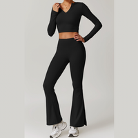 VERA Long Sleeve Yoga Legging Set - Black