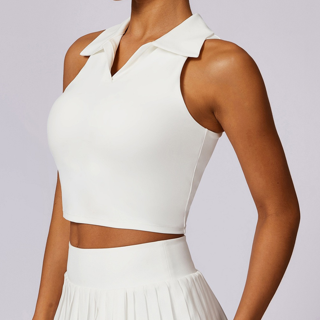 Strong Support Tennis Vest Top - White