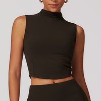 LILA Chic Vest Crop Top - Dark Coffee