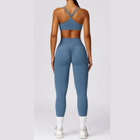 Unique Design Scrunch Skinny Legging Set - Dusty Blue