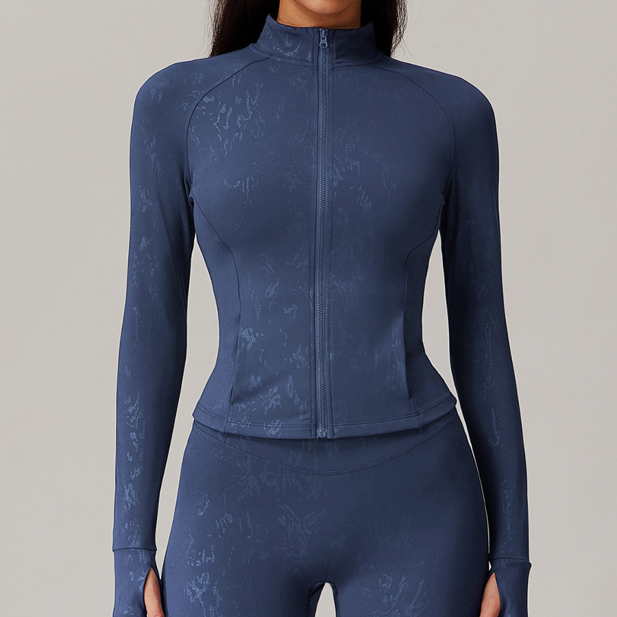 Elysian Glow Slim Waist Jacket - Navy