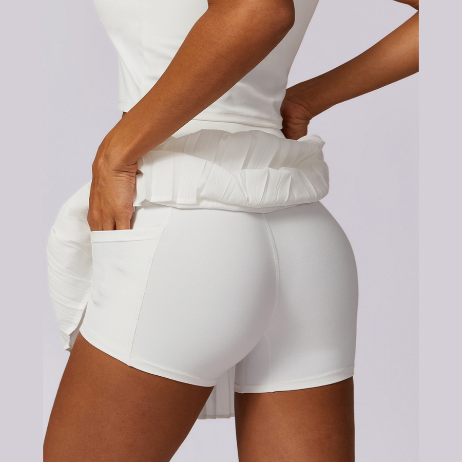 Cute Tennis Pleated Skirt - White