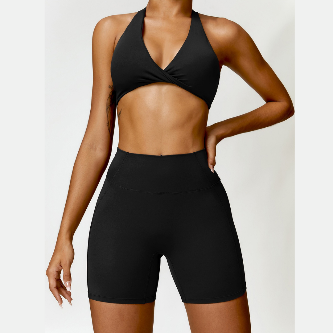 ANNE Summer Sexy Style Short Set - Black