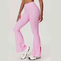 Birdy White Strap Elegant Flared Legging - Pink