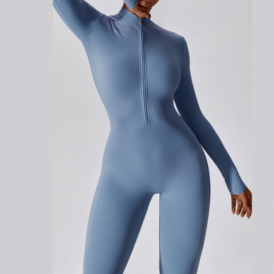 Classic Long-Sleeve Jumpsuit - Blue