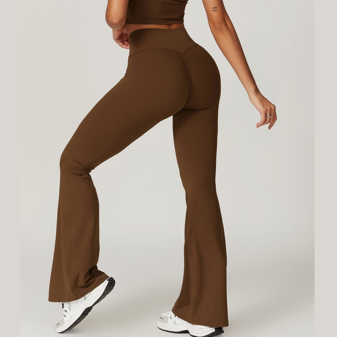 Sustainable Stylish Flared Legging - Coffee 