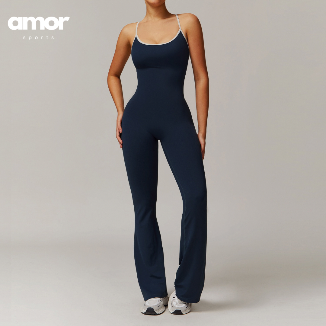 CELIN Sexy Backless Jumpsuit - Navy