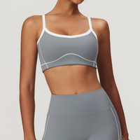 Birdy White Strap Stylish Sports Bra - Dark Grey