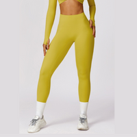 Sexy Style Skinny Scrunched Legging - Lemon Yellow