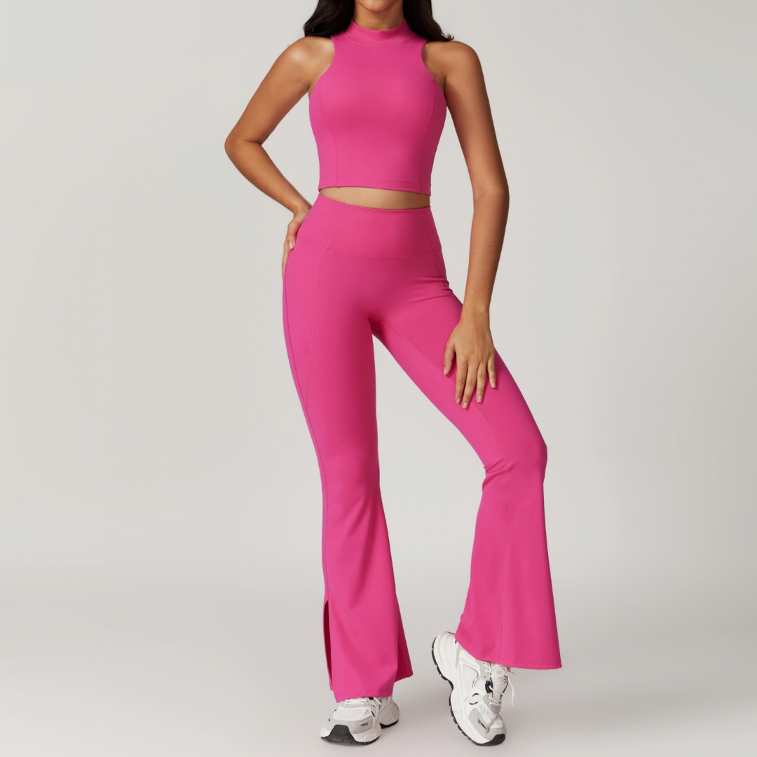 CAMILA Strong Support Vest Top Legging Set - Magenta