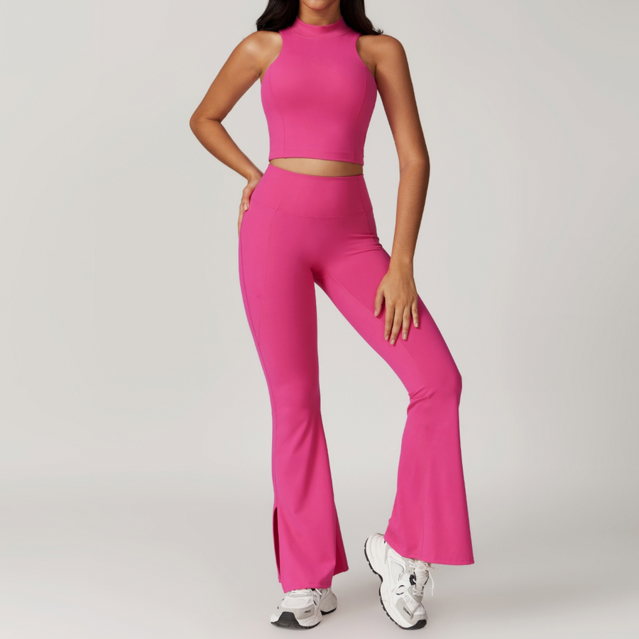 CAMILA Strong Support Vest Top Legging Set - Magenta