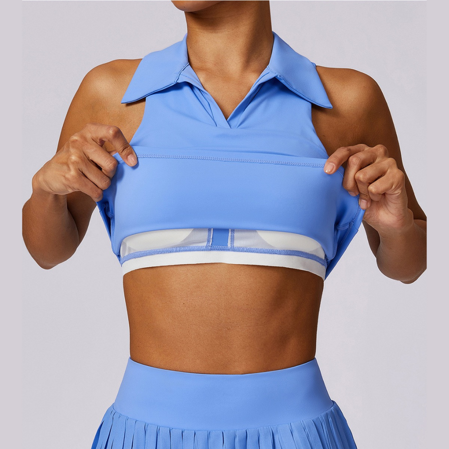 Strong Support Tennis Vest Top - Blue