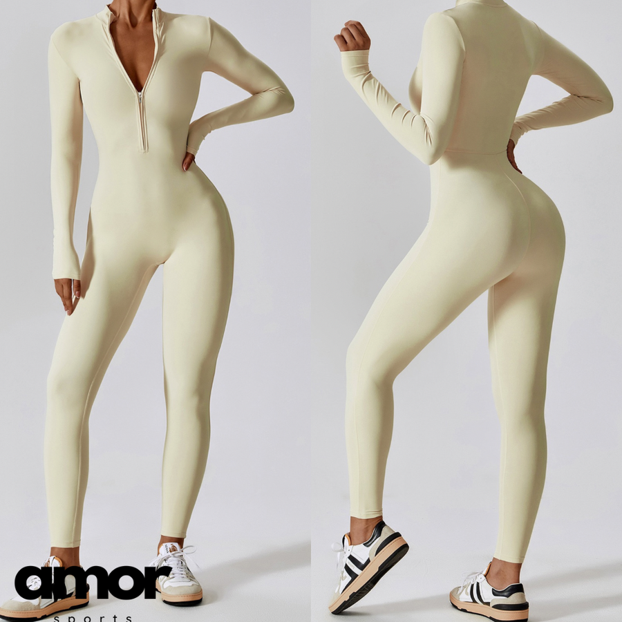 Classic Long-Sleeve Jumpsuit - Cream White