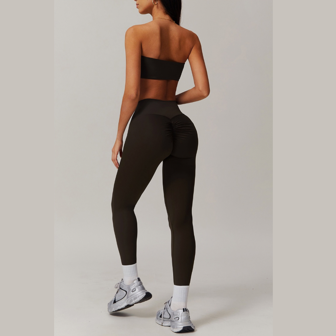 SleekFlex Strapless Legging Set - Dark Coffee
