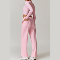 VERA Long Sleeve Top with Pants Set - Pink