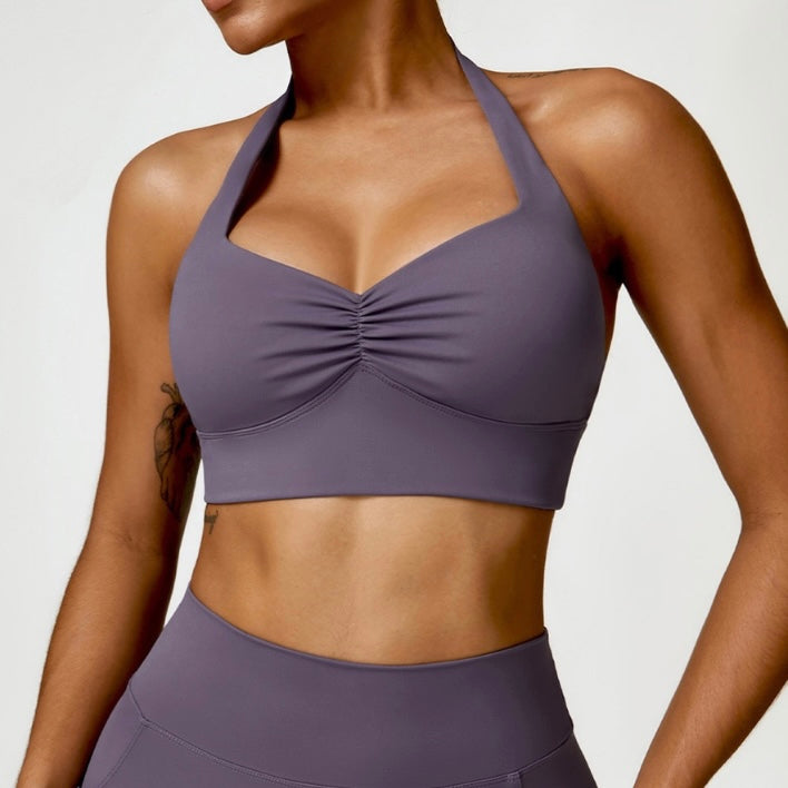 Stylish Backless Fasionable Crop Top - Foggy Purple