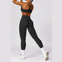 Unique Design Scrunch Skinny Legging Set - Black