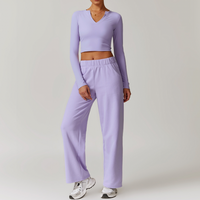 VERA Long Sleeve Top with Pants Set - Lavender