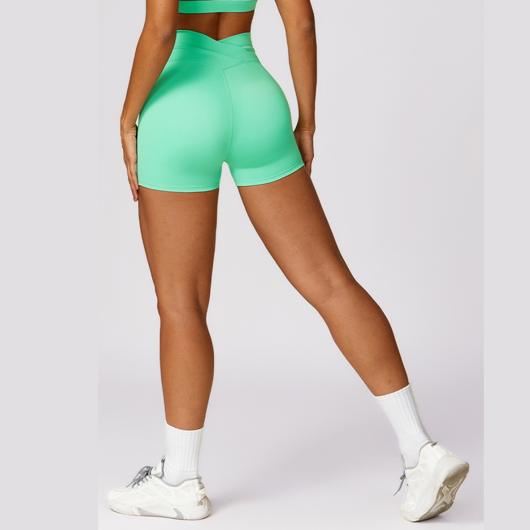 Stylish V-shape Wasit Design Short - Green