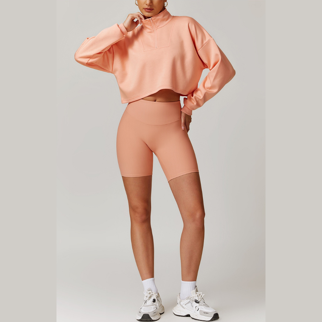 Alibi Stylish Jumper 3pcs Short Set - Peach