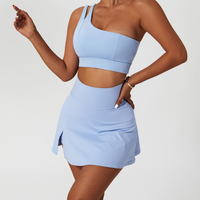 DONA Chic Single Shoulder Tennis Short Set - Sky Blue