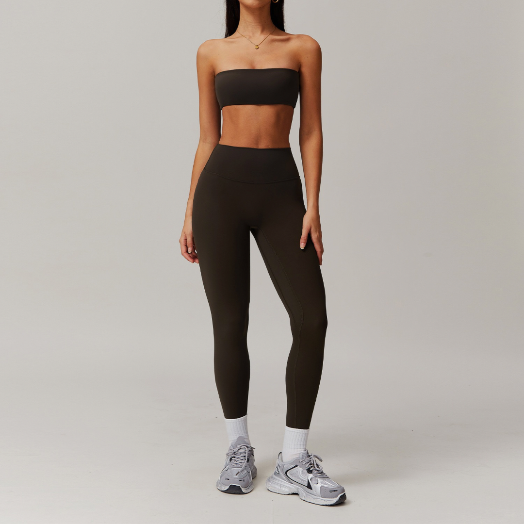 SleekFlex Strapless Legging Set - Dark Coffee