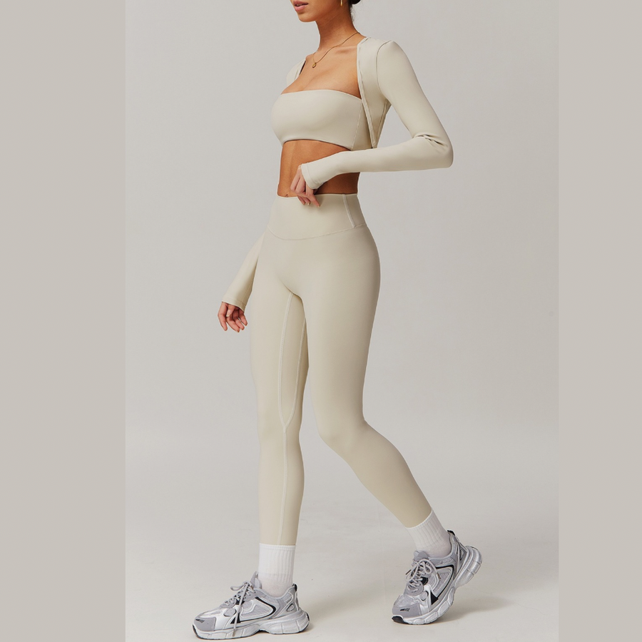 SleekFlex Strapless Legging Set - Beige