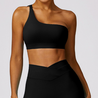 Single Shoulder Unique Style Crop Top - Black