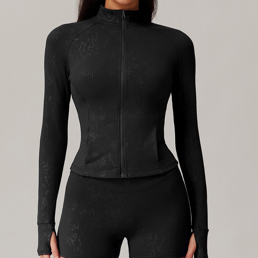 Elysian Glow Slim Waist Jacket - Black